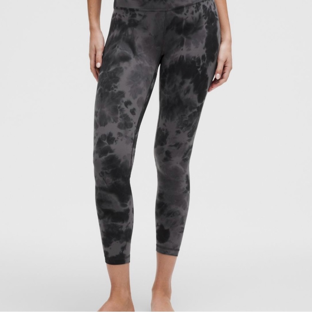 Lululemon Align High Rise Pant 25” Diamond Dye Pitch Grey SZ 12 EUC